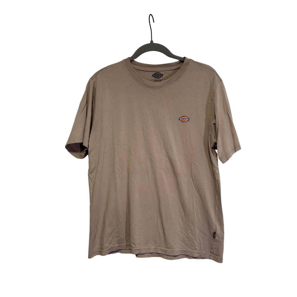 Dickies Logo T-Shirt Taupe Crew Neck Short Sleeve Size Medium - Picture 2 of 7